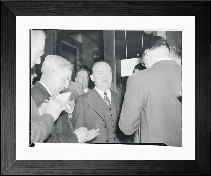Framed Print : John J. O'Connor with Reporters Framed Print : John J. O'Connor with Reporters