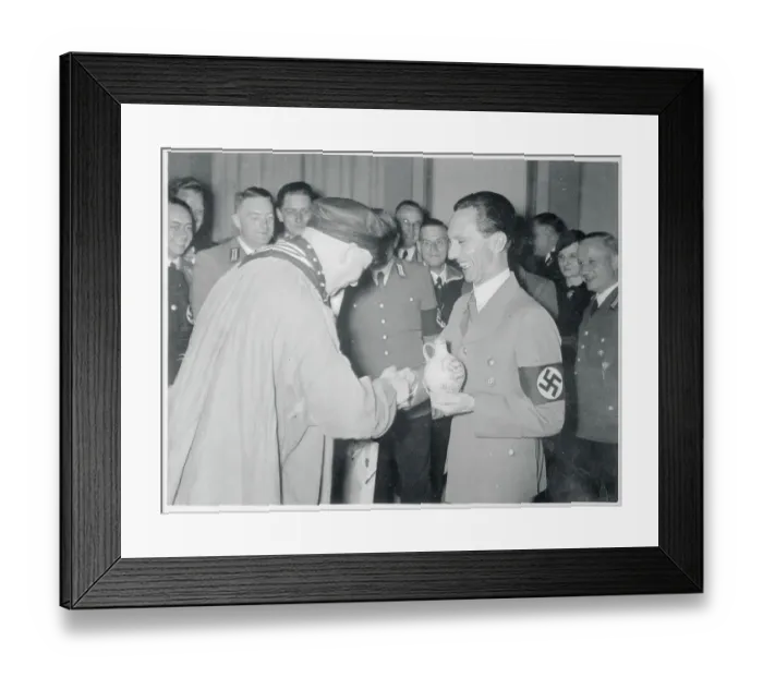 Framed Print : Joseph Goebbels Shaking Hands with a Professor Framed Print : Joseph Goebbels Shaking Hands with a Professor