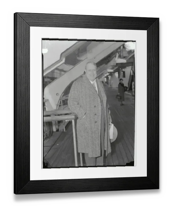 Framed Print : Portrait of William Randolph Hearst Posing in Overcoat and Hand in Hand