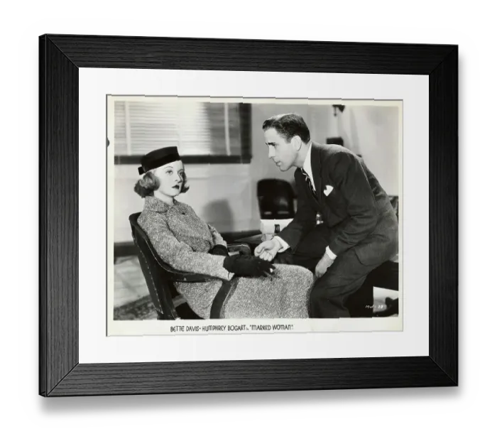 Framed Print : Actress Bette Davis and Humphrey Bogart in Scene of Marked Woman Framed Print : Actress Bette Davis and Humphrey Bogart in Scene of Marked Woman