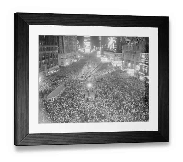 Framed Print : New Year's Crowd in Times Square, 1937 Framed Print : New Year's Crowd in Times Square, 1937