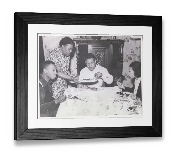 Framed Print : Joe Louis Eating Dinner with Family Framed Print : Joe Louis Eating Dinner with Family