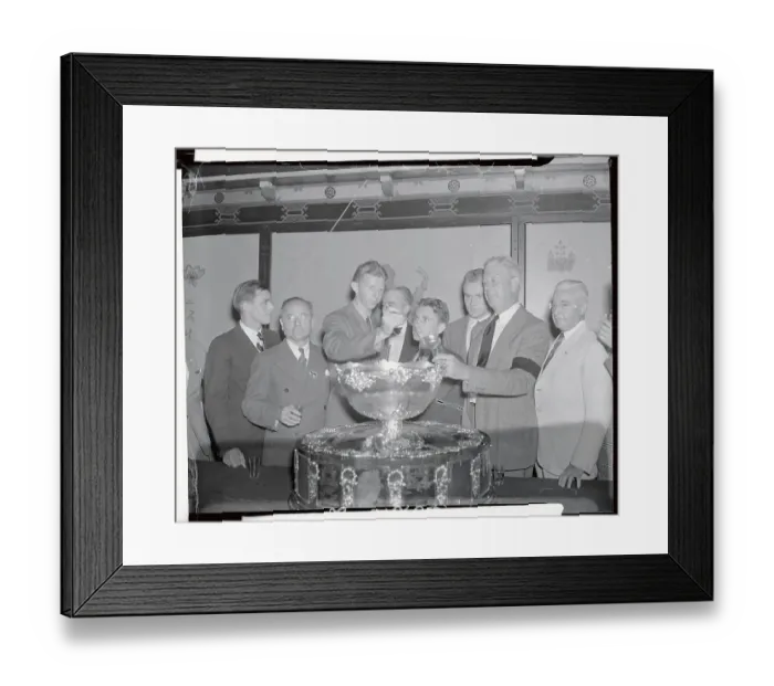 Framed Print : Tennis Professionals Standing over Trophy Framed Print : Tennis Professionals Standing over Trophy