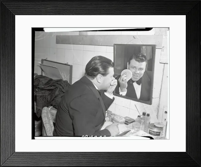Framed Print : Mickey Walker Powdering His Nose Framed Print : Mickey Walker Powdering His Nose