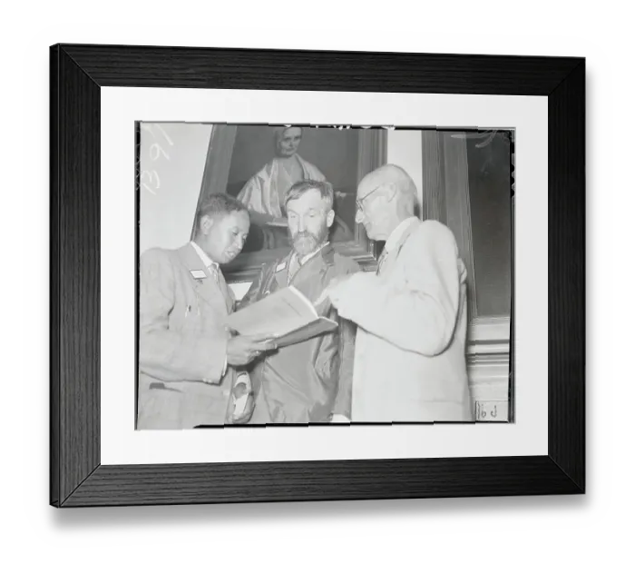Framed Print : Quaker Attendees Reading Literature Framed Print : Quaker Attendees Reading Literature