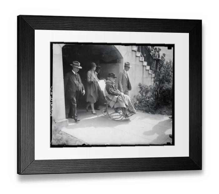 Framed Print : Albert B. Fall Sitting in Wheelchair with Escorts Nearby Framed Print : Albert B. Fall Sitting in Wheelchair with Escorts Nearby