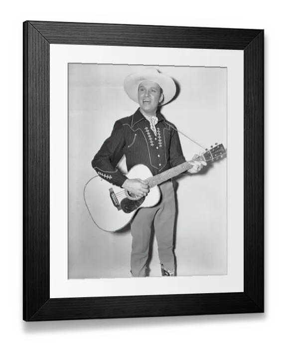 Framed Print : Cowboy Gene Autry Playing Guitar and Singing Framed Print : Cowboy Gene Autry Playing Guitar and Singing