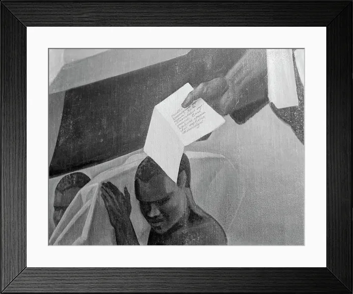 Framed Print : Detail of Rockwell Kent's Post Office Mural Framed Print : Detail of Rockwell Kent's Post Office Mural