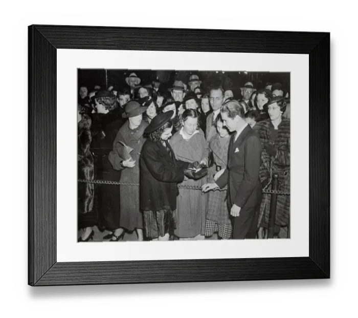 Framed Print : Child Screen Stars Judy Garland and Jackie Cooper Signing Autographs for Fans