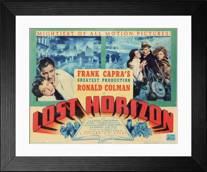 Framed Print : Dynamic Poster Showing Entertainers and Movie Scenes of Lost Horizon Framed Print : Dynamic Poster Showing Entertainers and Movie Scenes of Lost Horizon