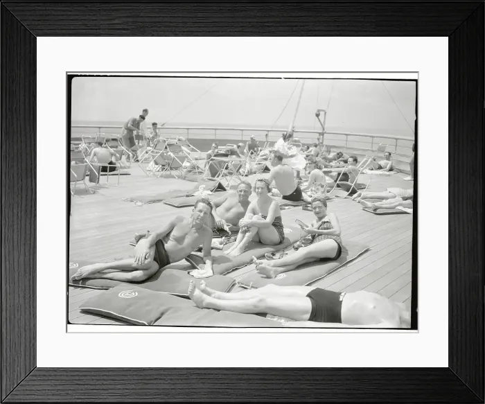 Framed Print : Passengers Sunbathing on Cruise Ship Framed Print : Passengers Sunbathing on Cruise Ship