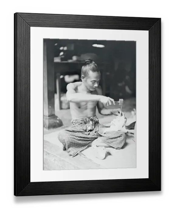 Framed Print : High Priest of Sanur Carving Mask