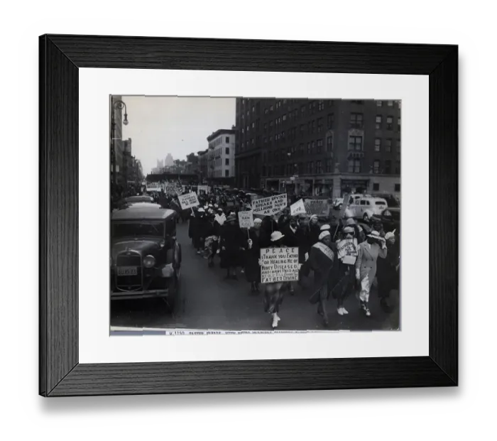 Framed Print : Easter Paraders with Father Divine Placards Framed Print : Easter Paraders with Father Divine Placards