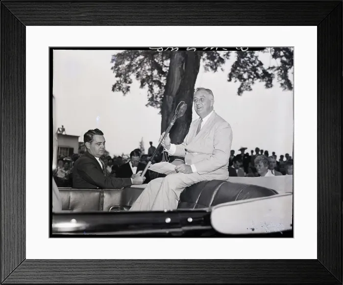 Framed Print : President Roosevelt Addressing Crowd Framed Print : President Roosevelt Addressing Crowd