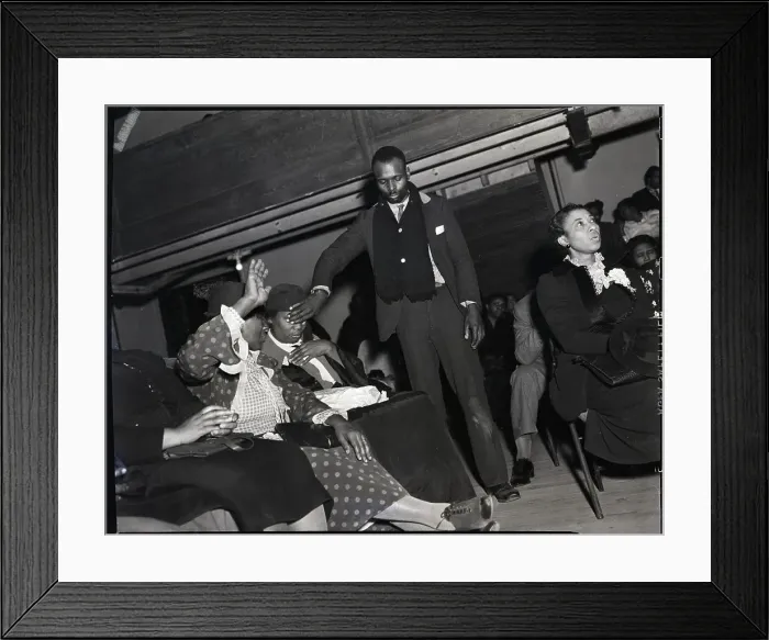Framed Print : Preacher Touching Congregation Member Framed Print : Preacher Touching Congregation Member