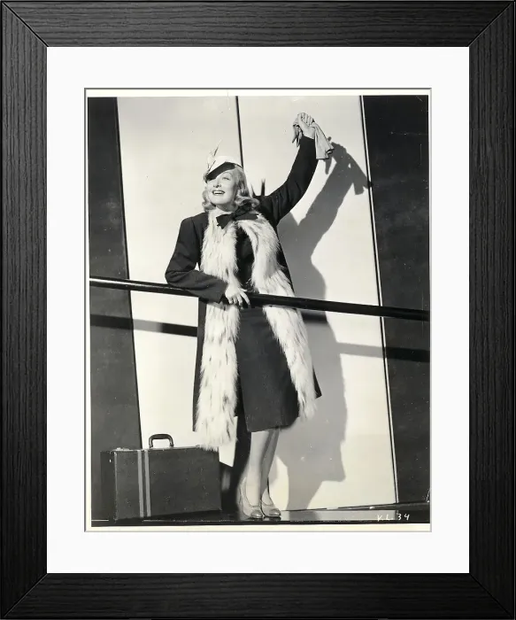 Framed Print : Vicki Lester Modeling Travel Ensemble Framed Print : Vicki Lester Modeling Travel Ensemble