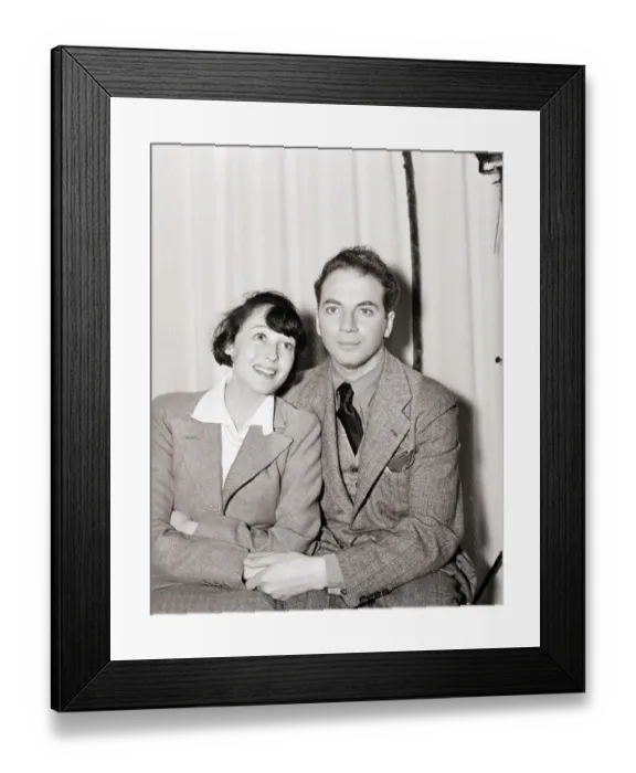 Framed Print : Luise Rainier And Clifford Odets Smiling Framed Print : Luise Rainier And Clifford Odets Smiling