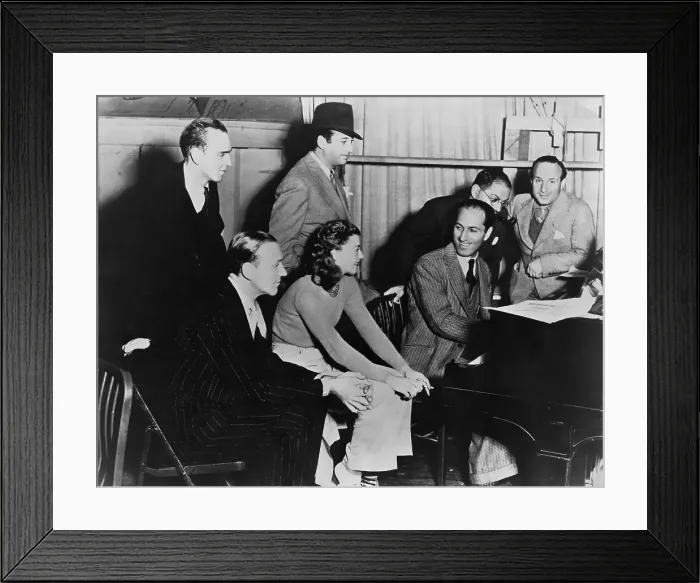 Framed Print : George Gerswhin Playing Piano on Set of Shall We Dance