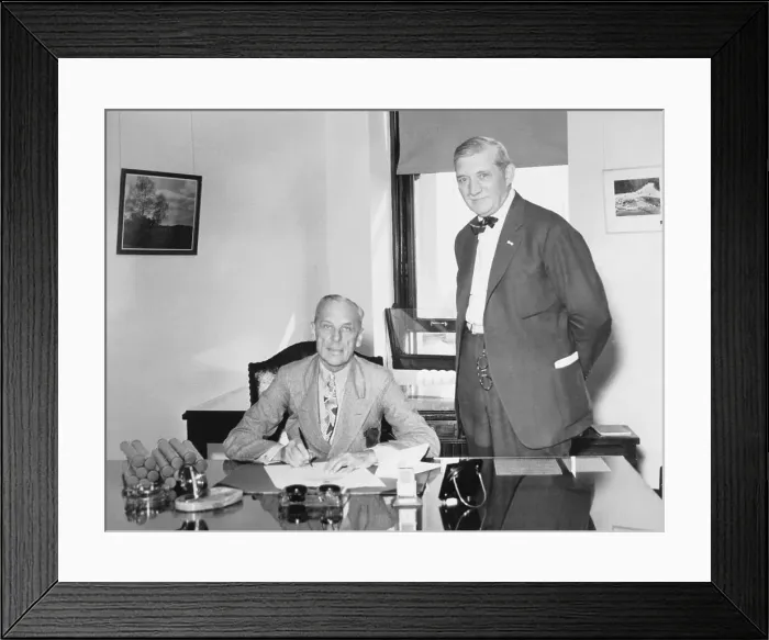 Framed Print : William Knudsen and Alfred Sloan in Office Framed Print : William Knudsen and Alfred Sloan in Office