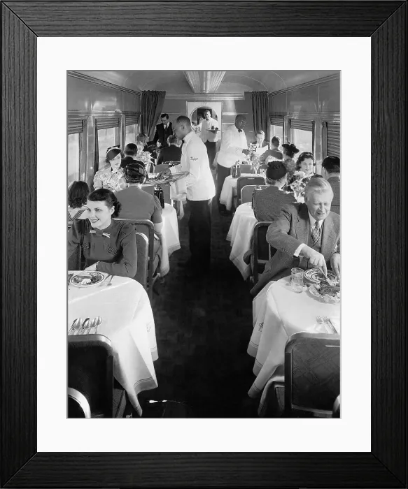 Framed Print : People in Dining Car Framed Print : People in Dining Car