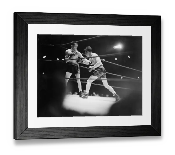 Framed Print : Barney Ross and Cerefino Garcia Simultaneously Punching