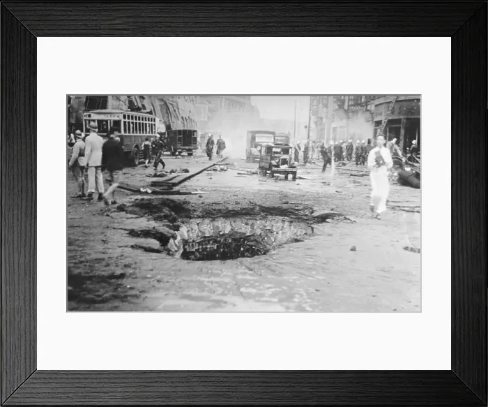 Framed Print : War Pothole in China Street Framed Print : War Pothole in China Street