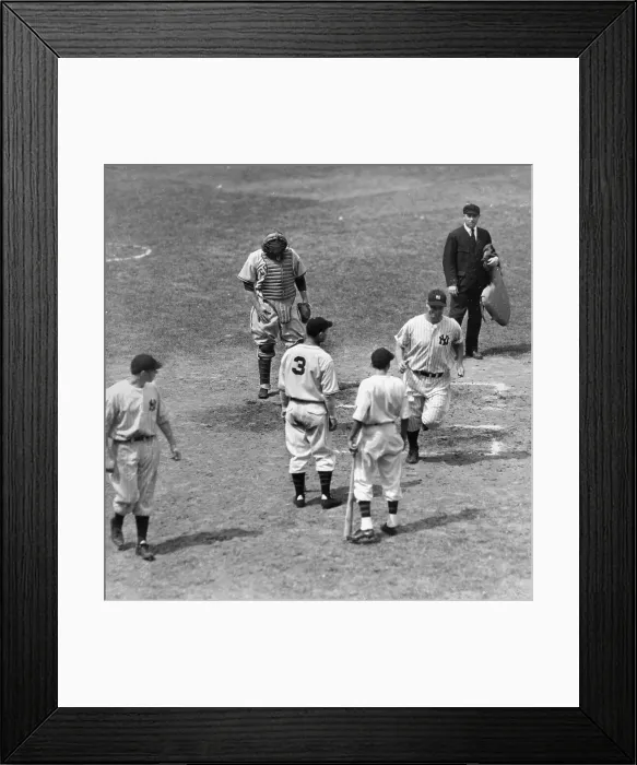 Framed Print : Baseball Action Play on Field Framed Print : Baseball Action Play on Field