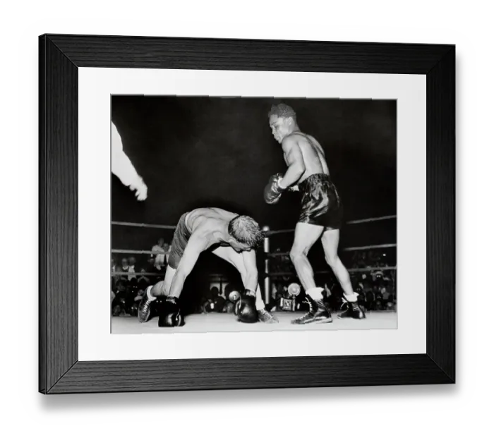Framed Print : Henry Armstrong Knocking down Orville Drouillard Framed Print : Henry Armstrong Knocking down Orville Drouillard