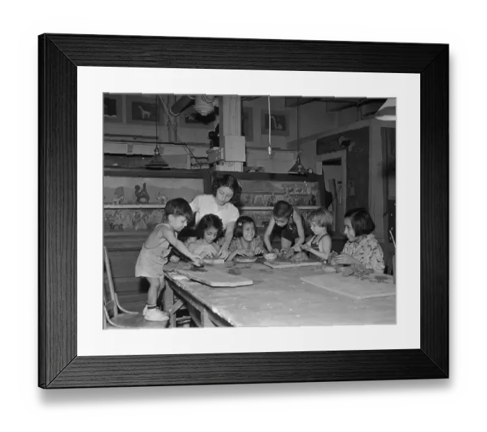 Framed Print : Pottery Class for Children Framed Print : Pottery Class for Children
