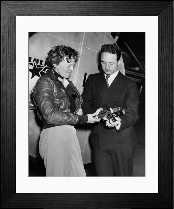 Framed Print : Amelia Earhart with Fred Noonan