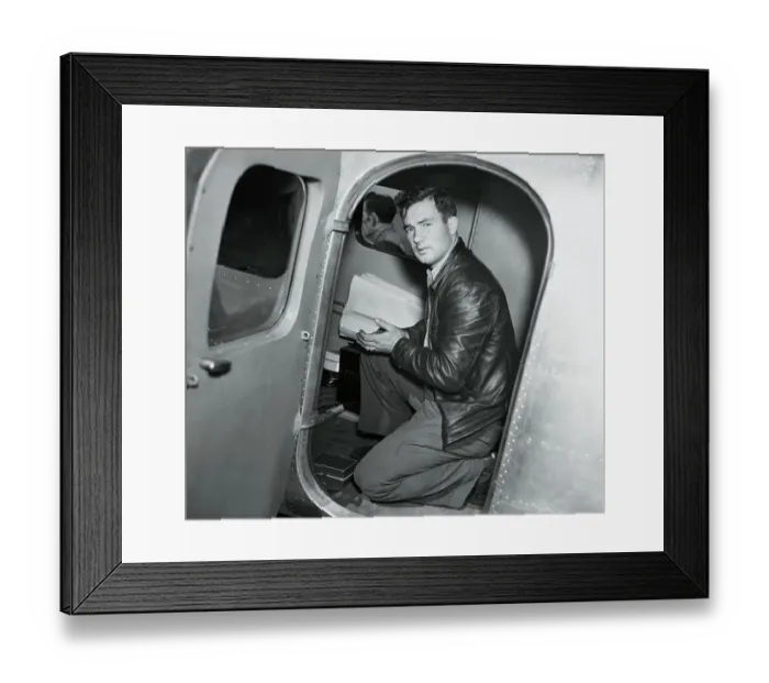 Framed Print : Airplane Mechanic Bo McKneely in Cockpit Framed Print : Airplane Mechanic Bo McKneely in Cockpit