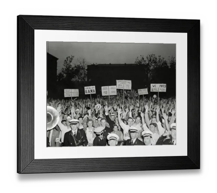 Framed Print : Crowd Holding up Signs Framed Print : Crowd Holding up Signs