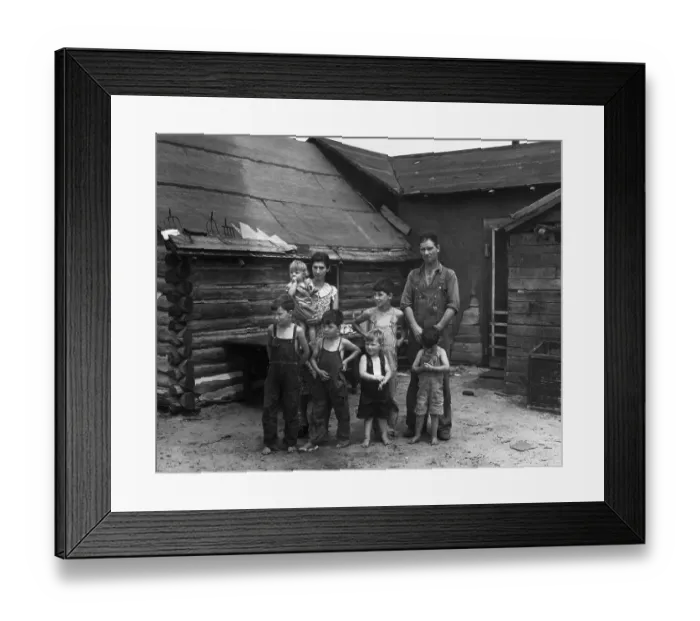 Framed Print : Poor Farming Family In Wi Framed Print : Poor Farming Family In Wi