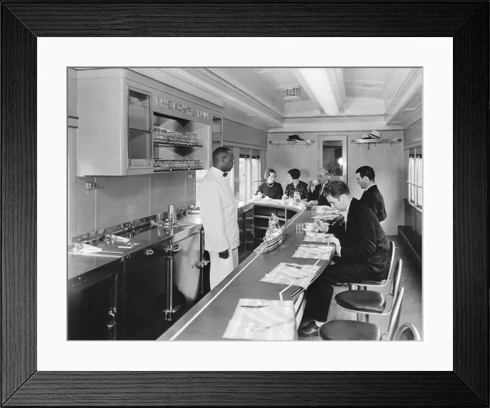 Framed Print : People Eating In Dining Car Framed Print : People Eating In Dining Car