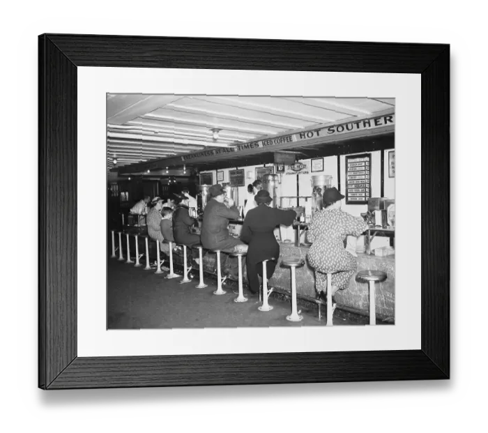 Framed Print : Lunch Counter in New York City Subway Station Framed Print : Lunch Counter in New York City Subway Station