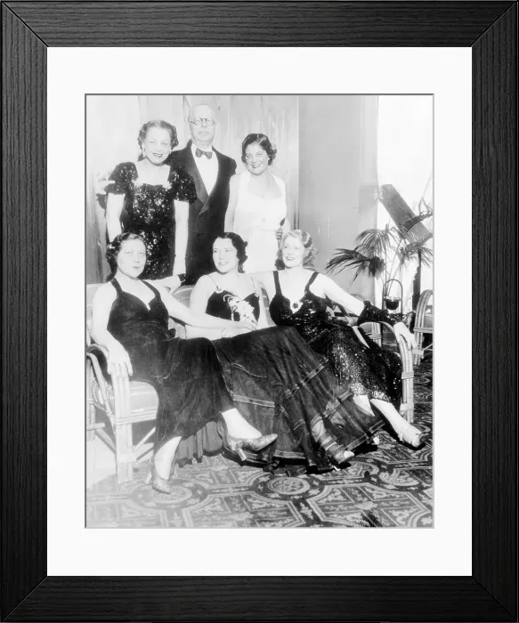 Framed Print : Jessie and Dorothea Livermore with Party Guests Framed Print : Jessie and Dorothea Livermore with Party Guests