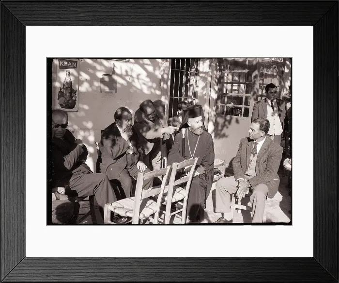 Framed Print : Archbishop Makarios Talking To People Framed Print : Archbishop Makarios Talking To People