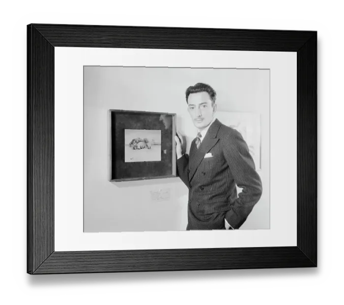 Framed Print : Salvador Dali Standing by Framed Picture Framed Print : Salvador Dali Standing by Framed Picture