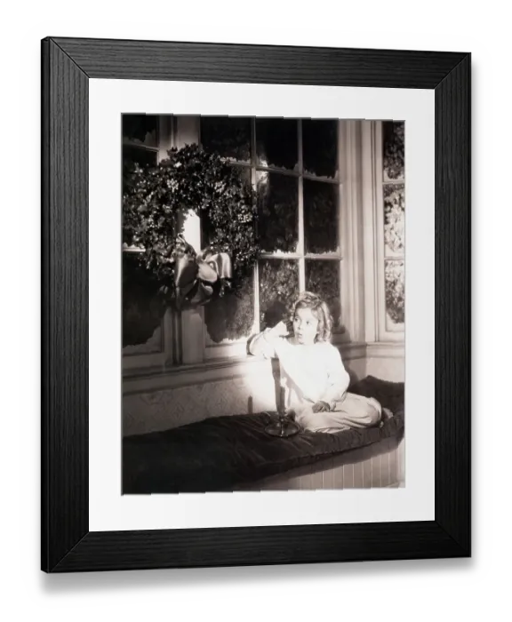 Framed Print : Shirley Temple Waiting for Santa Framed Print : Shirley Temple Waiting for Santa