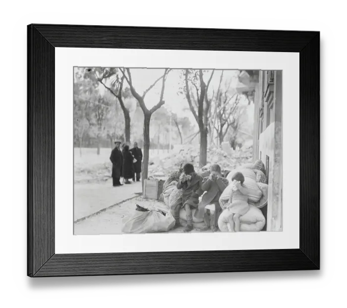 Framed Print : Children Weeping After Bombing Framed Print : Children Weeping After Bombing