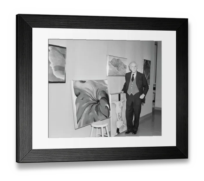 Framed Print : Alfred Stieglitz at Georgia O'Keeffe Show 1936 Framed Print : Alfred Stieglitz at Georgia O'Keeffe Show 1936