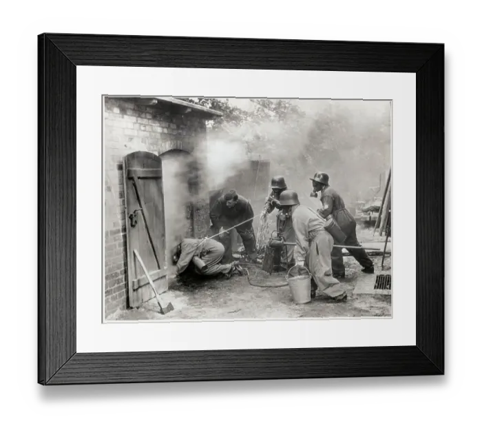 Framed Print : German Gas Mask Drill Framed Print : German Gas Mask Drill