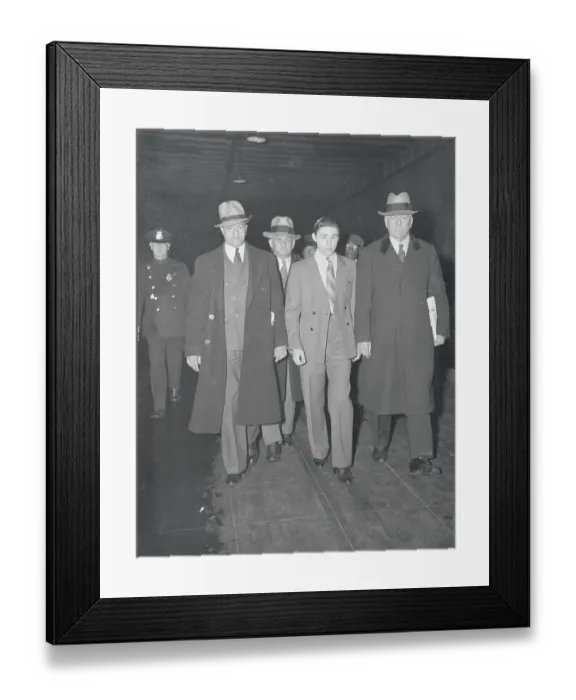 Framed Print : Convicted Suspect James Sullivan Being Transported by Detectives