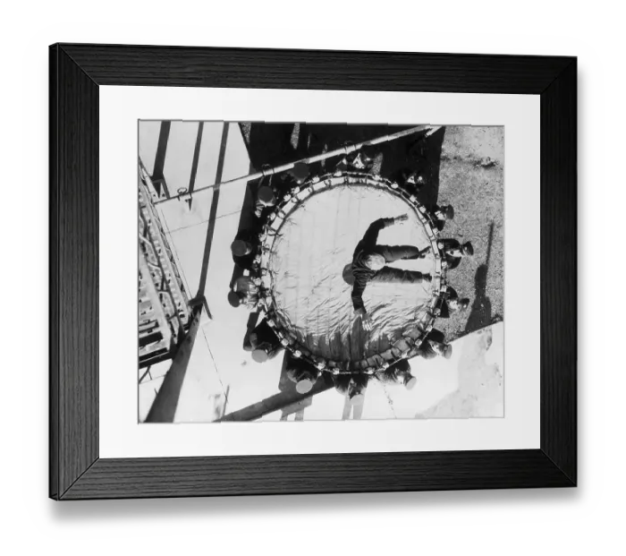 Framed Print : Firefighters Practice Catching Each Other Framed Print : Firefighters Practice Catching Each Other