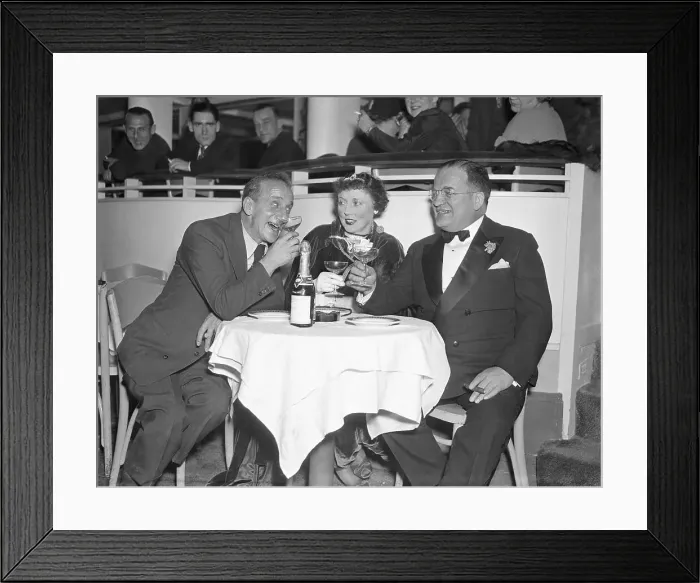 Framed Print : Jimmy Durante With Mayor George J. Zimmerman and Wife Framed Print : Jimmy Durante With Mayor George J. Zimmerman and Wife