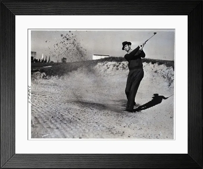 Framed Print : Ray Mangrum Blasts Golf Ball from Sand Trap