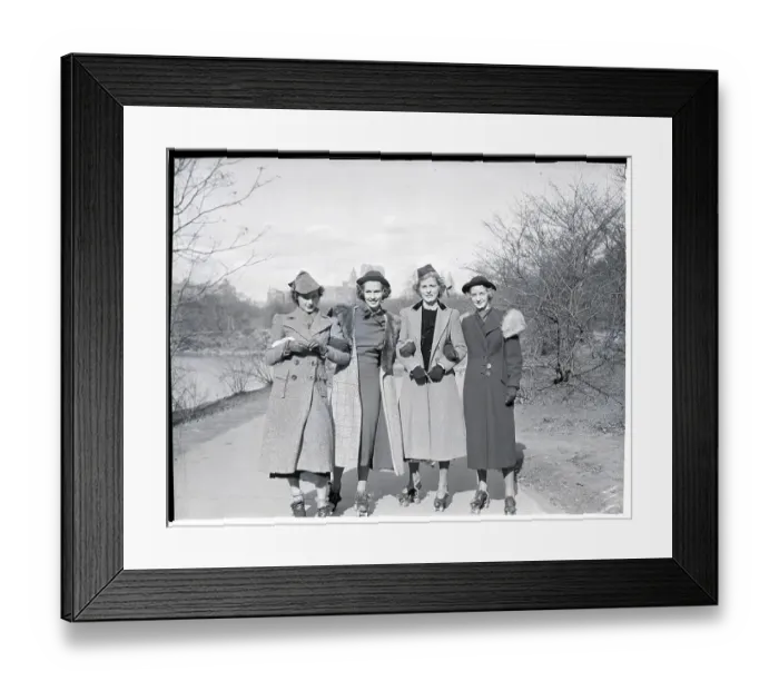 Framed Print : Portrait of Debutantes on Roller Skates Framed Print : Portrait of Debutantes on Roller Skates
