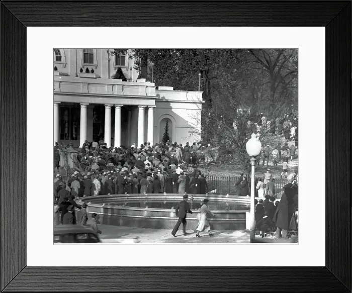 Framed Print : A Crowd Gathered Around the White House Framed Print : A Crowd Gathered Around the White House