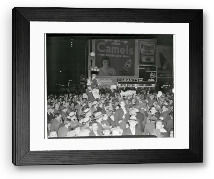 Framed Print : Crowd and Revelers on Pole Prior to Election Framed Print : Crowd and Revelers on Pole Prior to Election