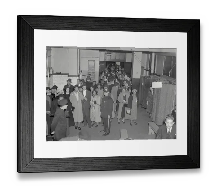 Framed Print : African Americans at the Voting Polls of Harlem Framed Print : African Americans at the Voting Polls of Harlem